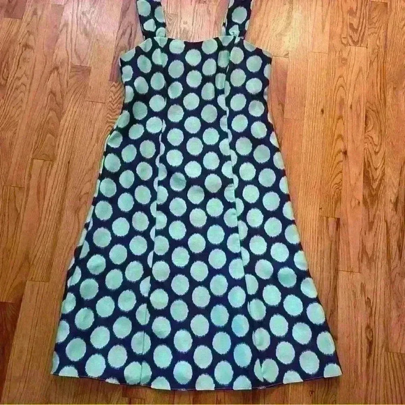 Dana Kay Midi Dress Size 10 Navy w Green Polka Dot Party Brunch Shower Cocktail - Picture 7 of 8